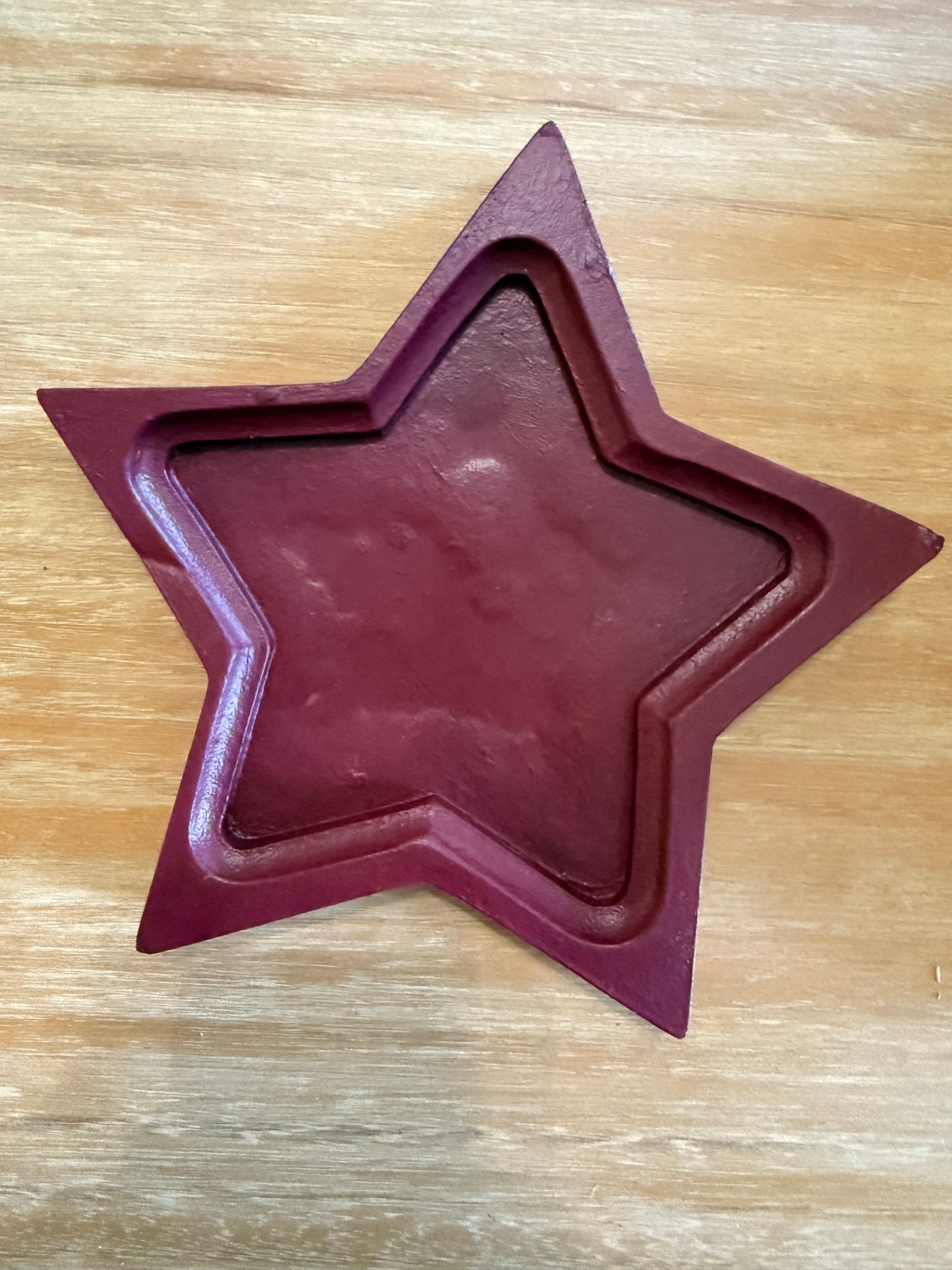 Red wood star tray
