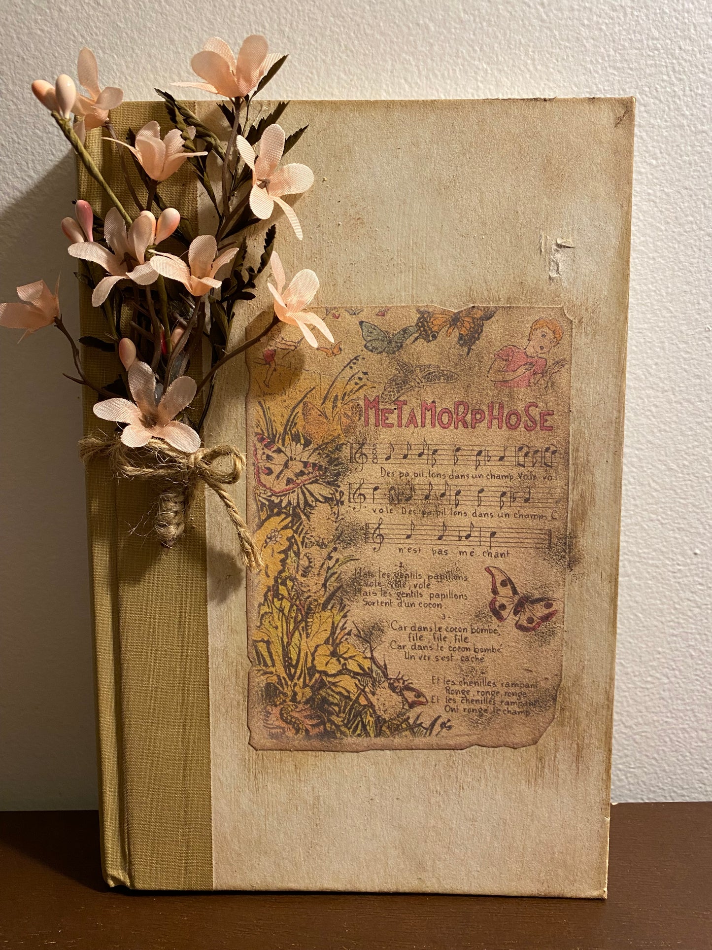 Book - pink flowers