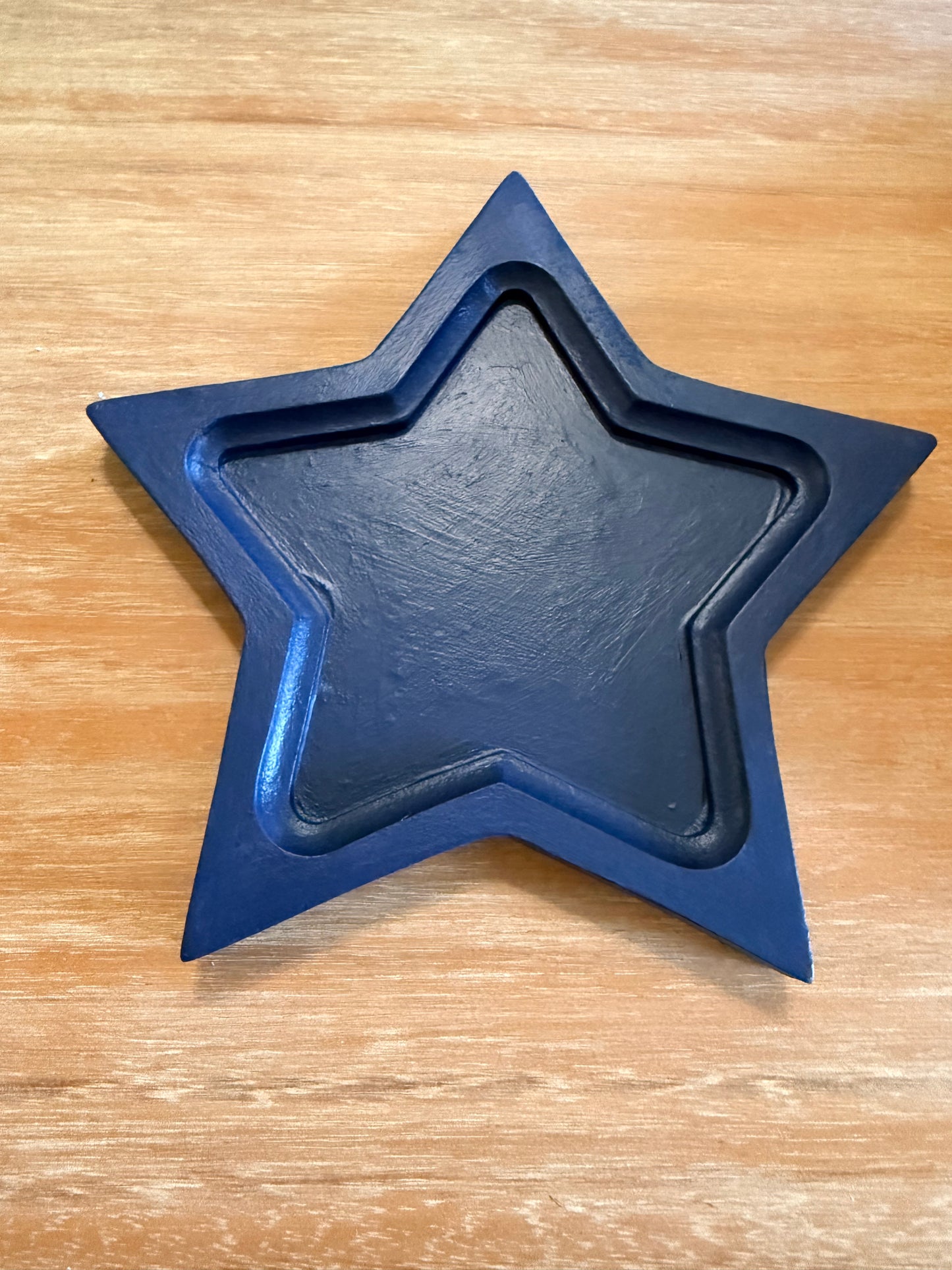 Blue wood star tray
