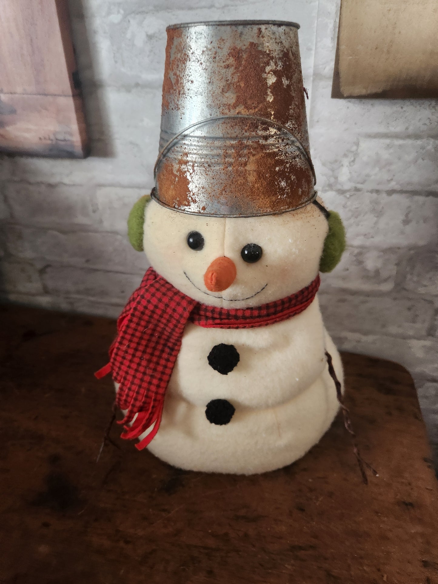 Snowman with bucket