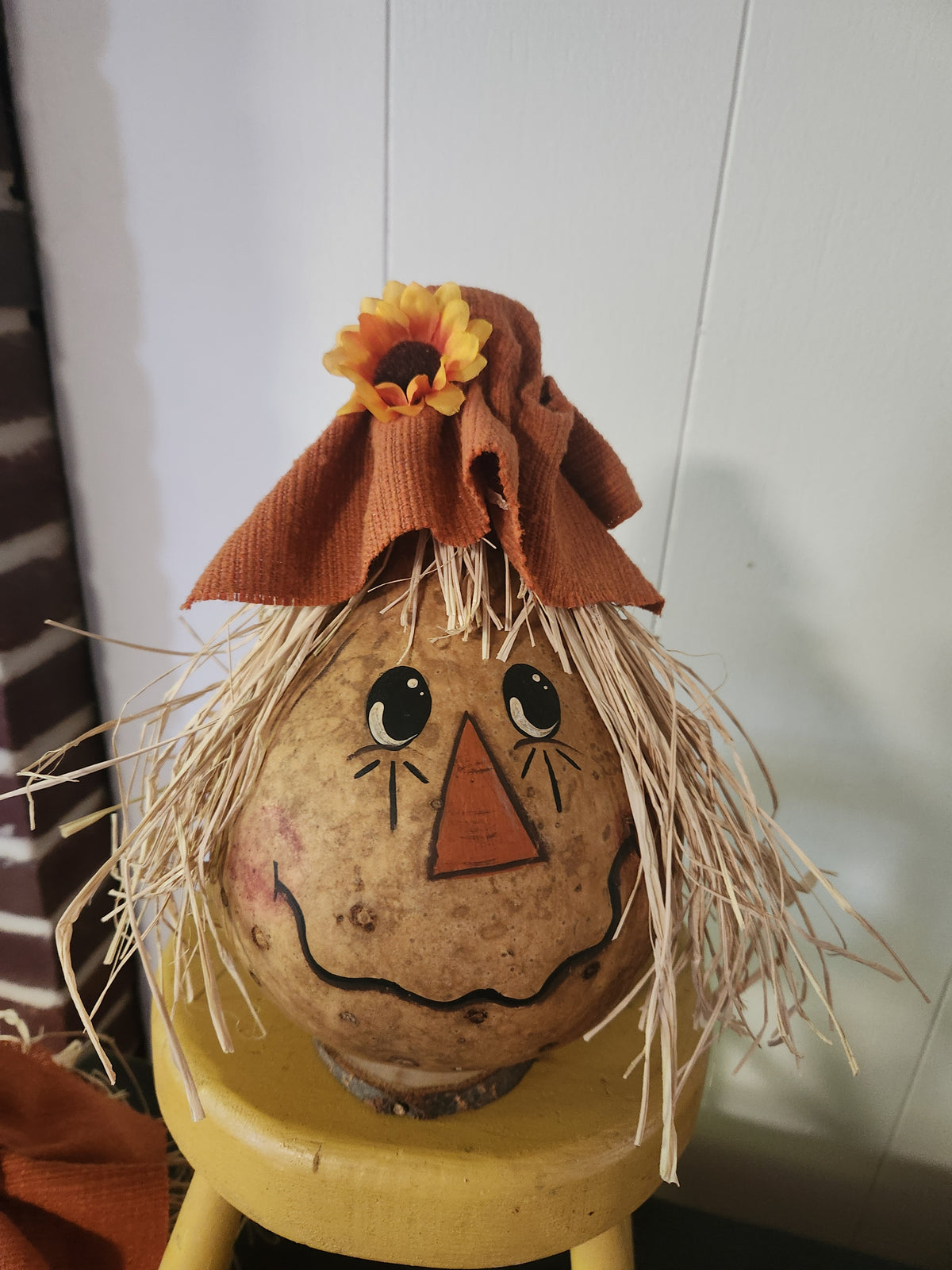 Scarecrow gourd orange hat