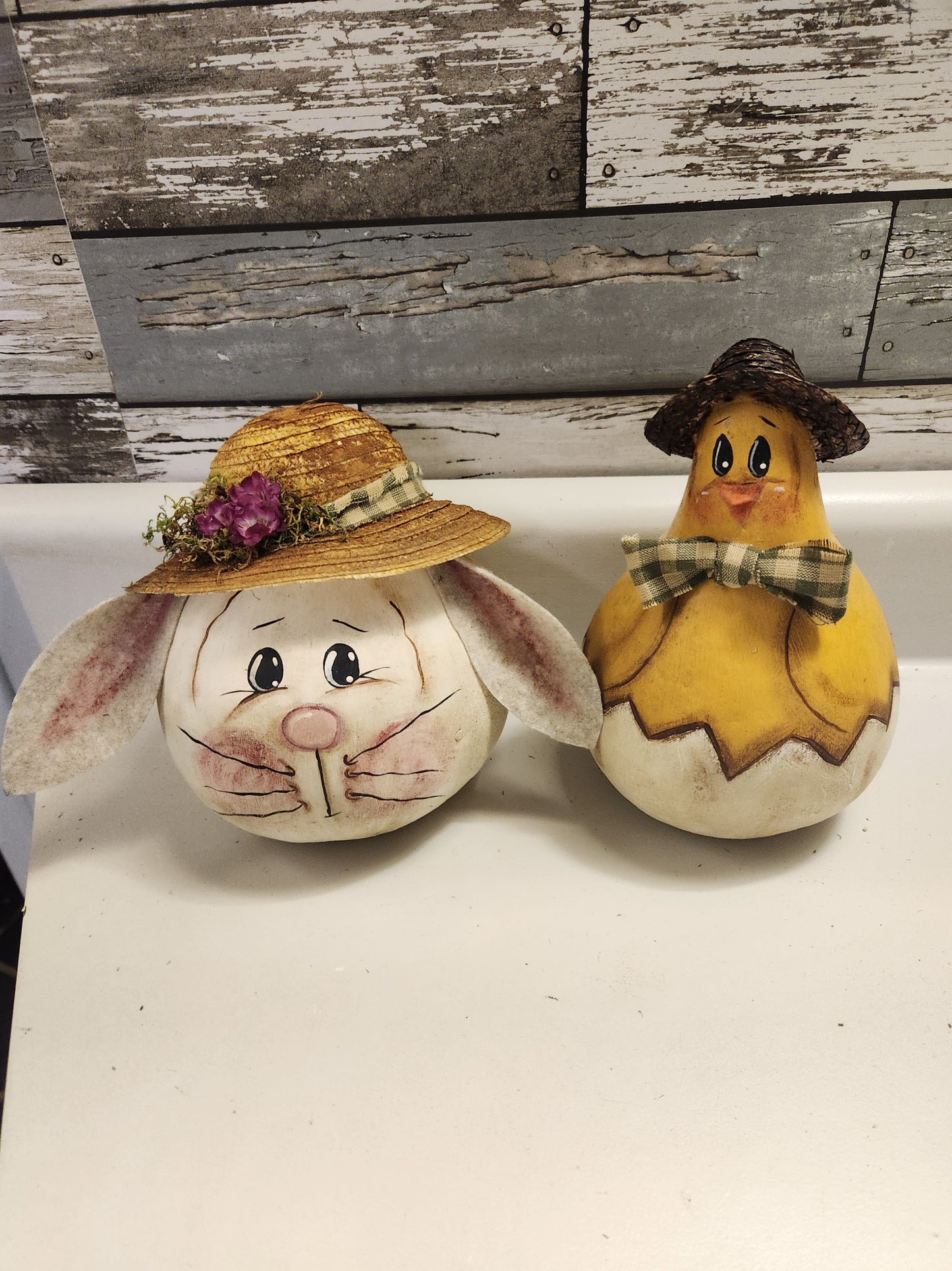 Bunny and chick gourd