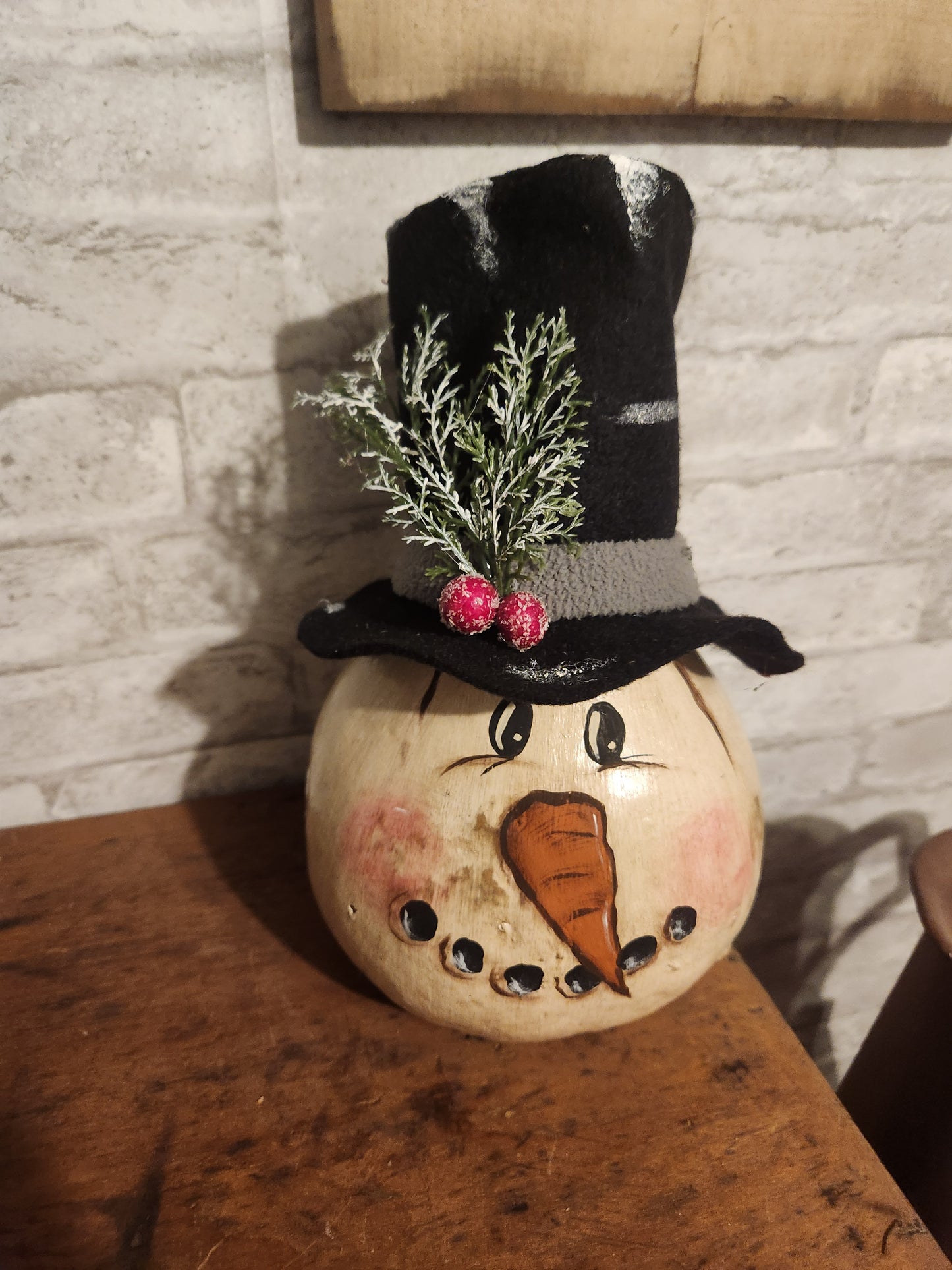 Snowman with green on hat