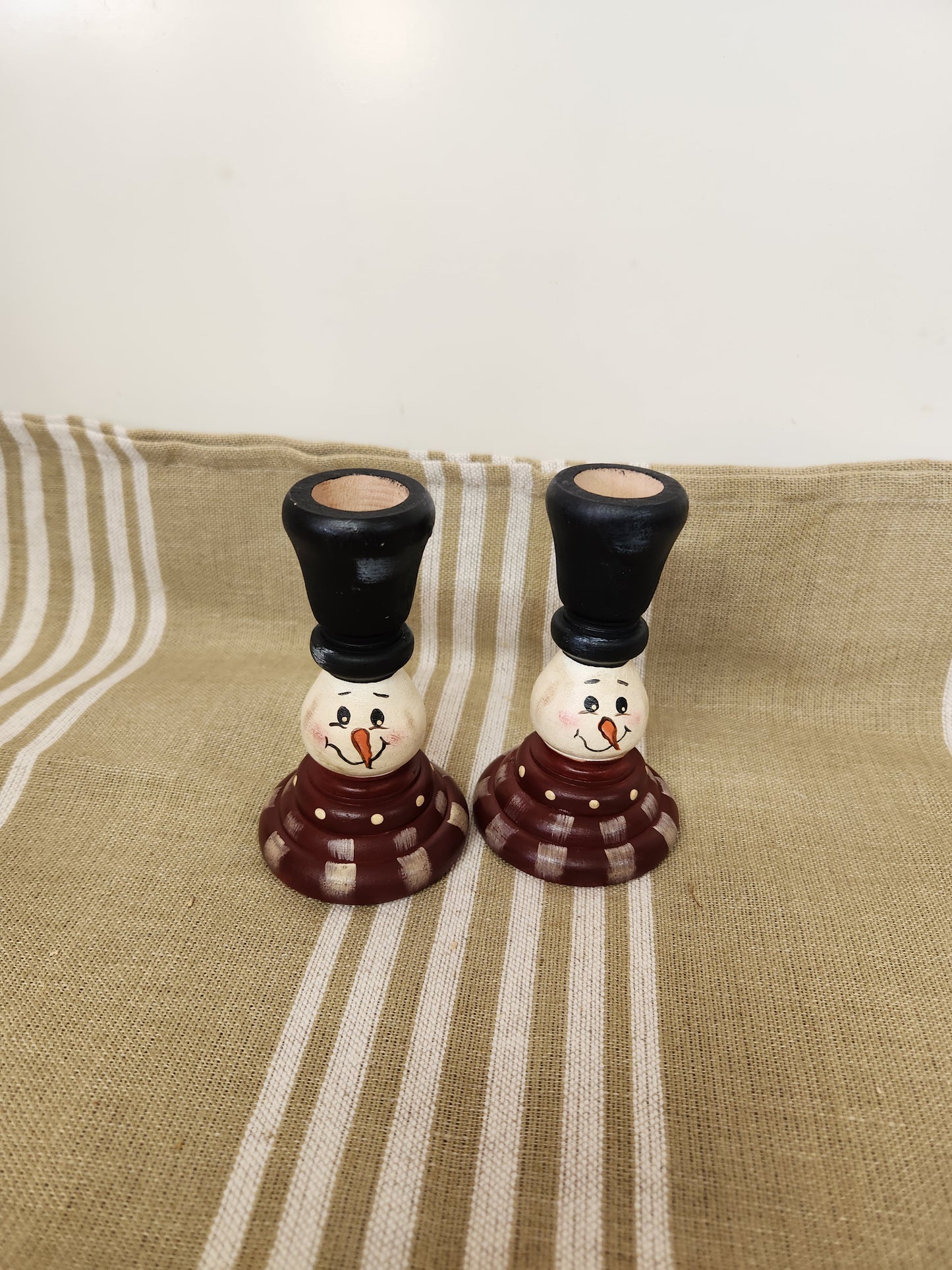 Snowman candle sconces