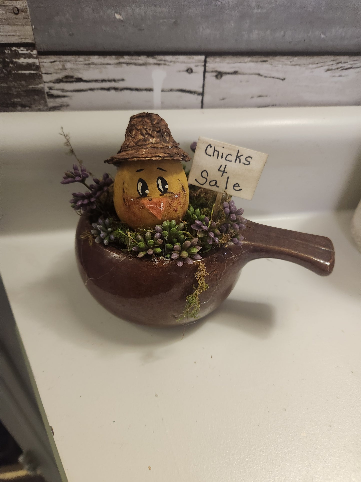 Chick in pot with handle