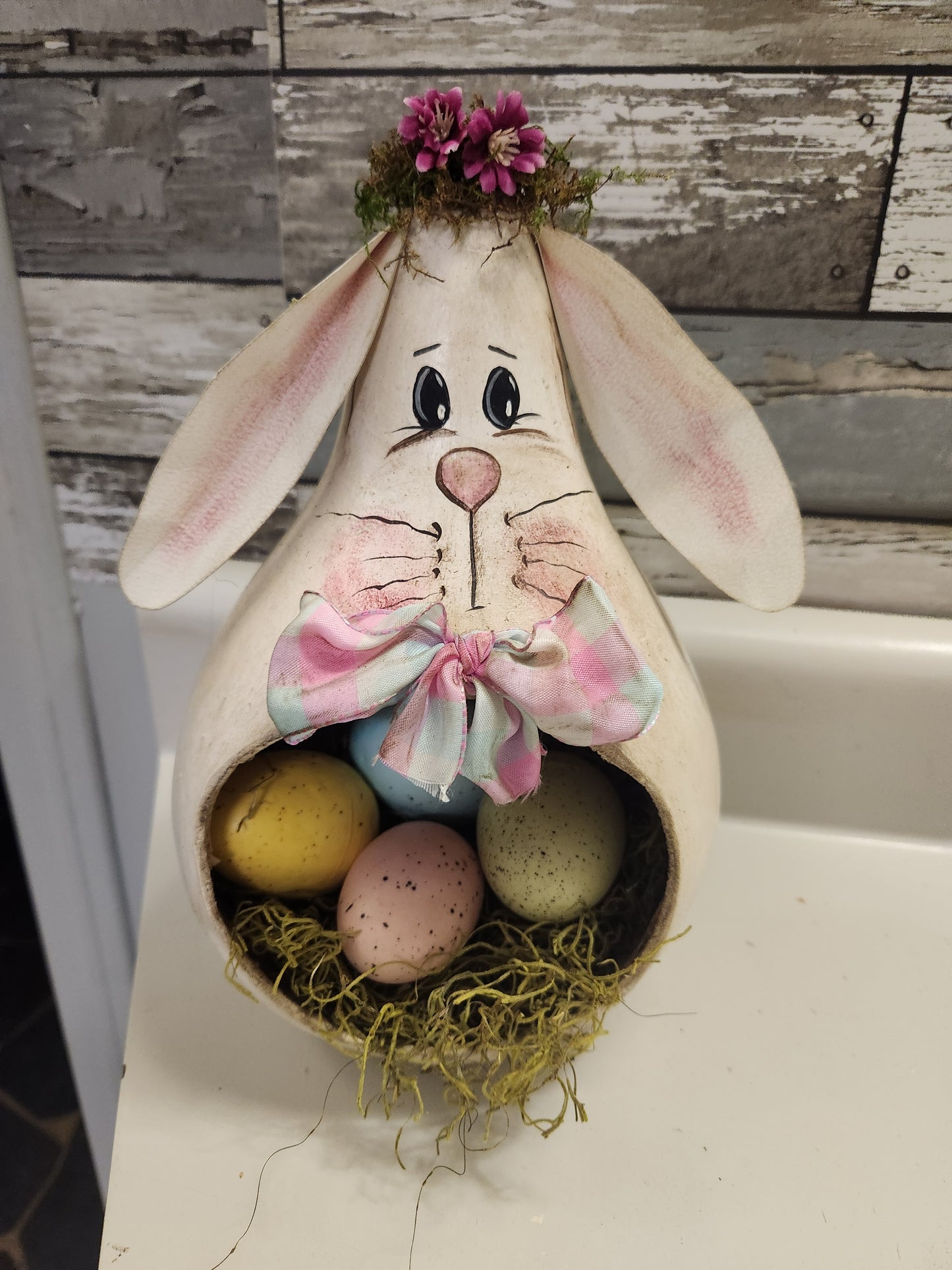 Bunny gourd egg holder