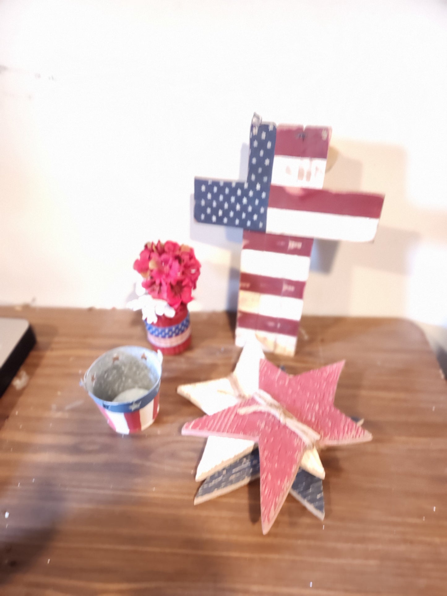 Patriotic cross arrangement stars