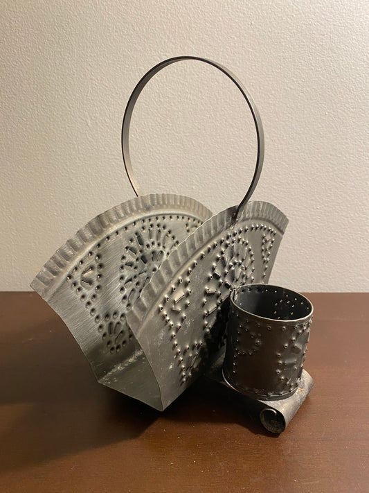 Tin punch napkin salt pepper holder