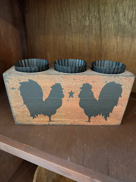 Rooster candle holder