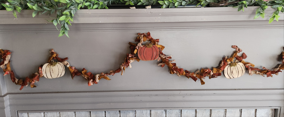Primitive fall rag tied garland – Rusty Ole Primitives