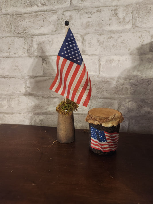 Flag and jar