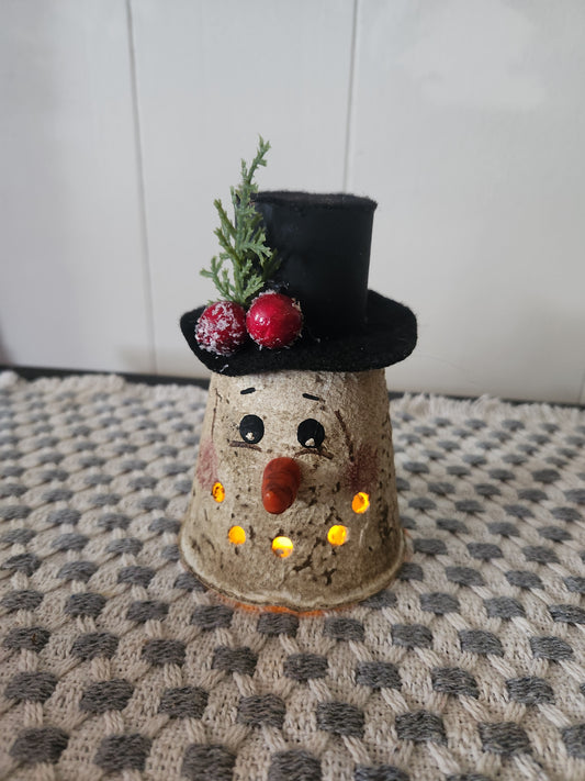 Snowman with tealight and top hat