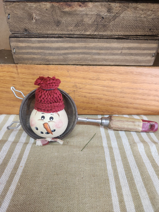 Gourd in vintage strainer