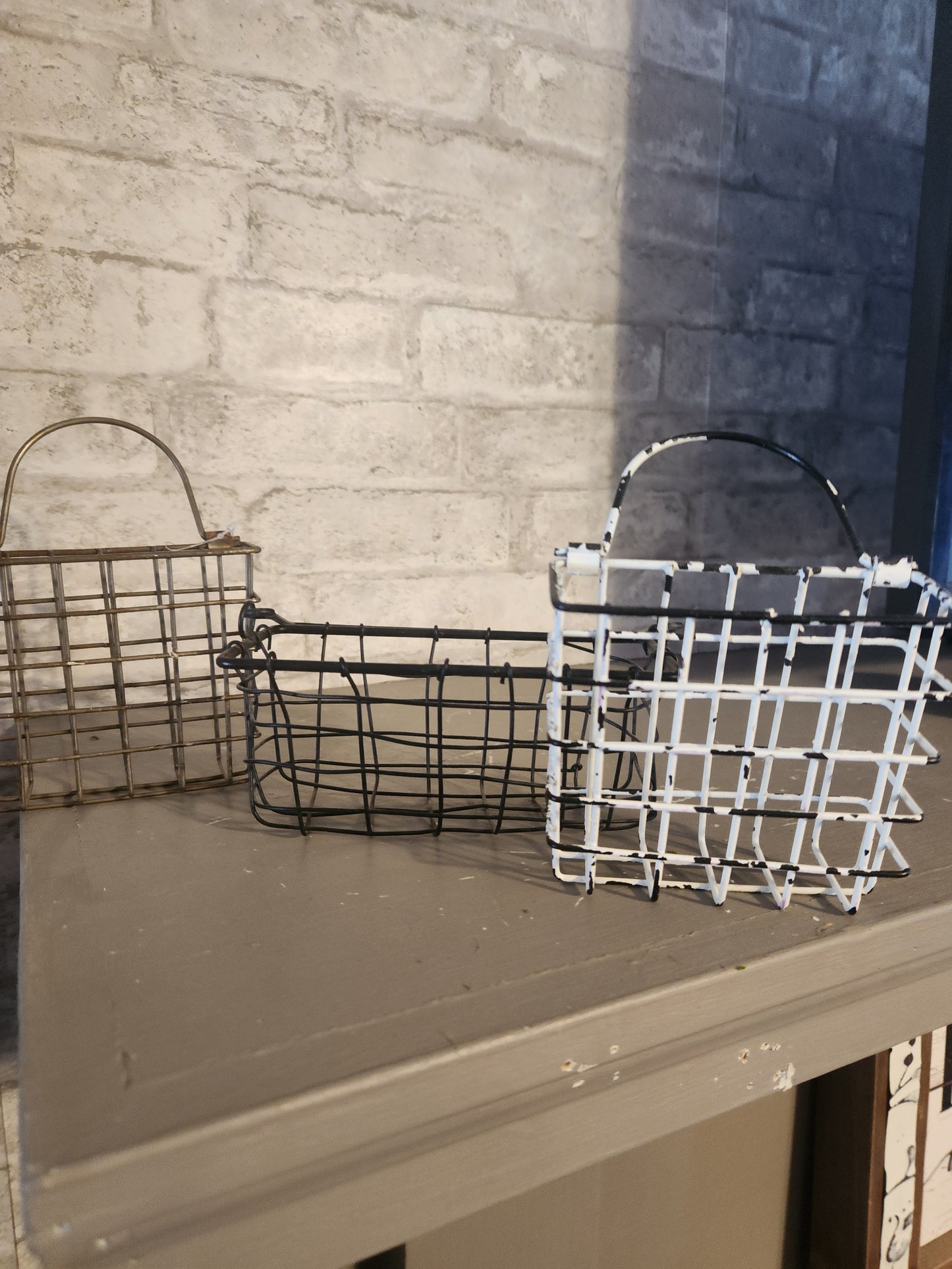 Grouping of wire baskets