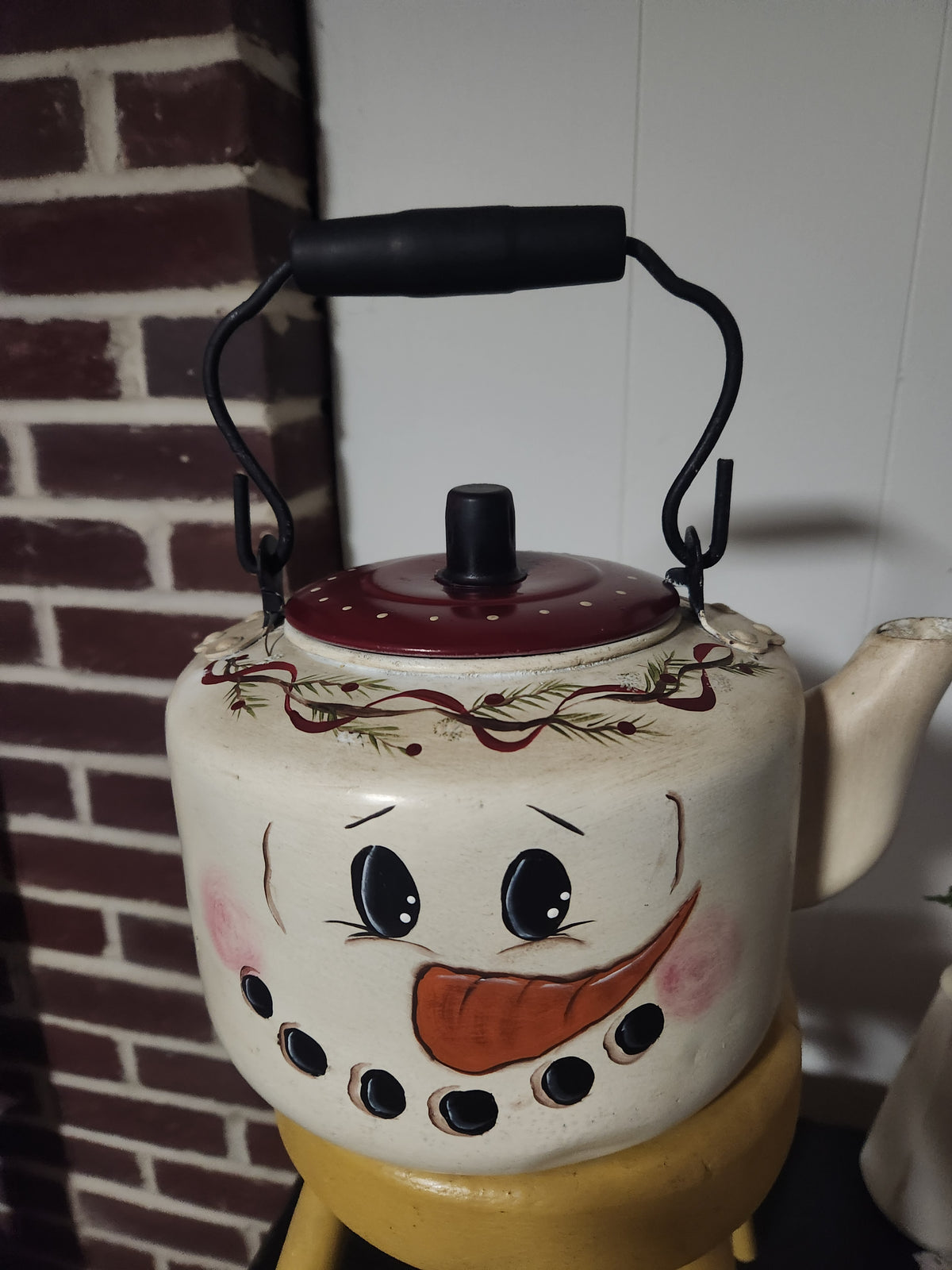 Large snowman tea kettle