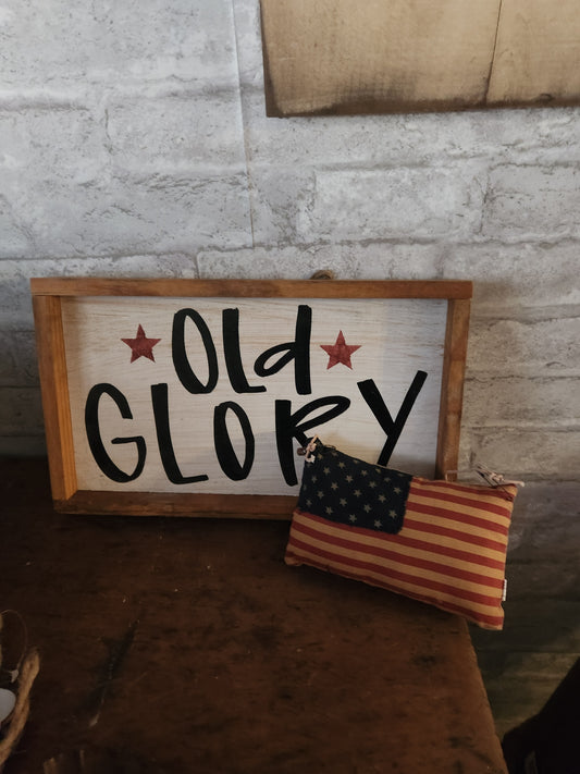 Old glory sign and flag