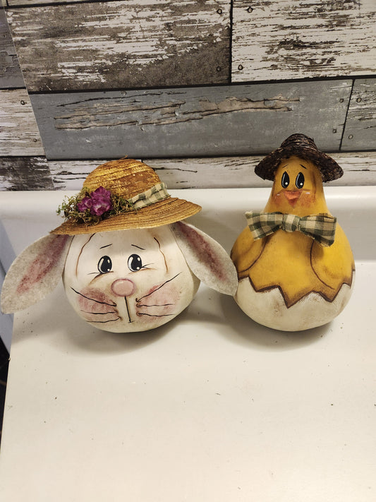 Bunny and chick gourd