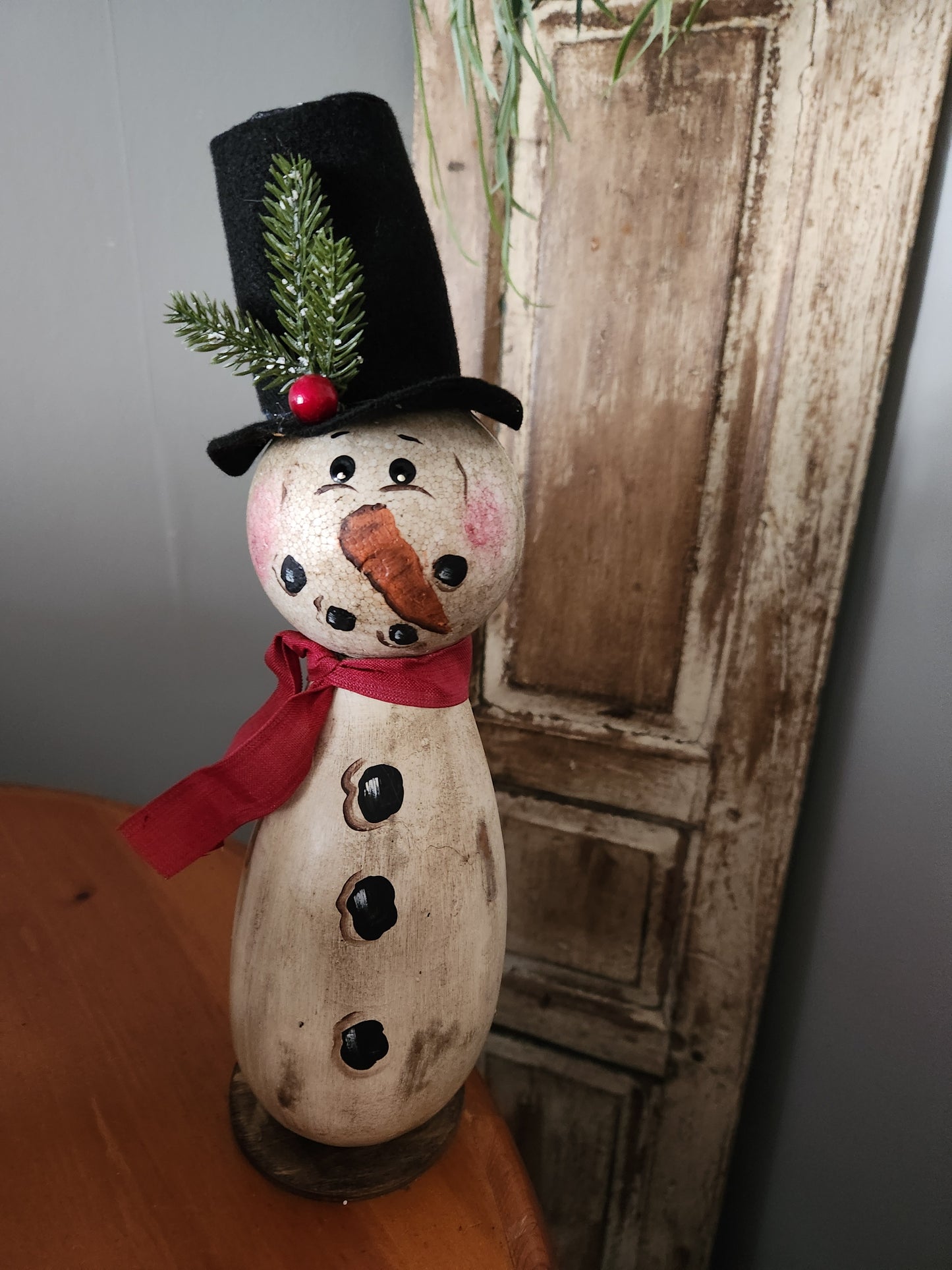Snowman gourd with top hat