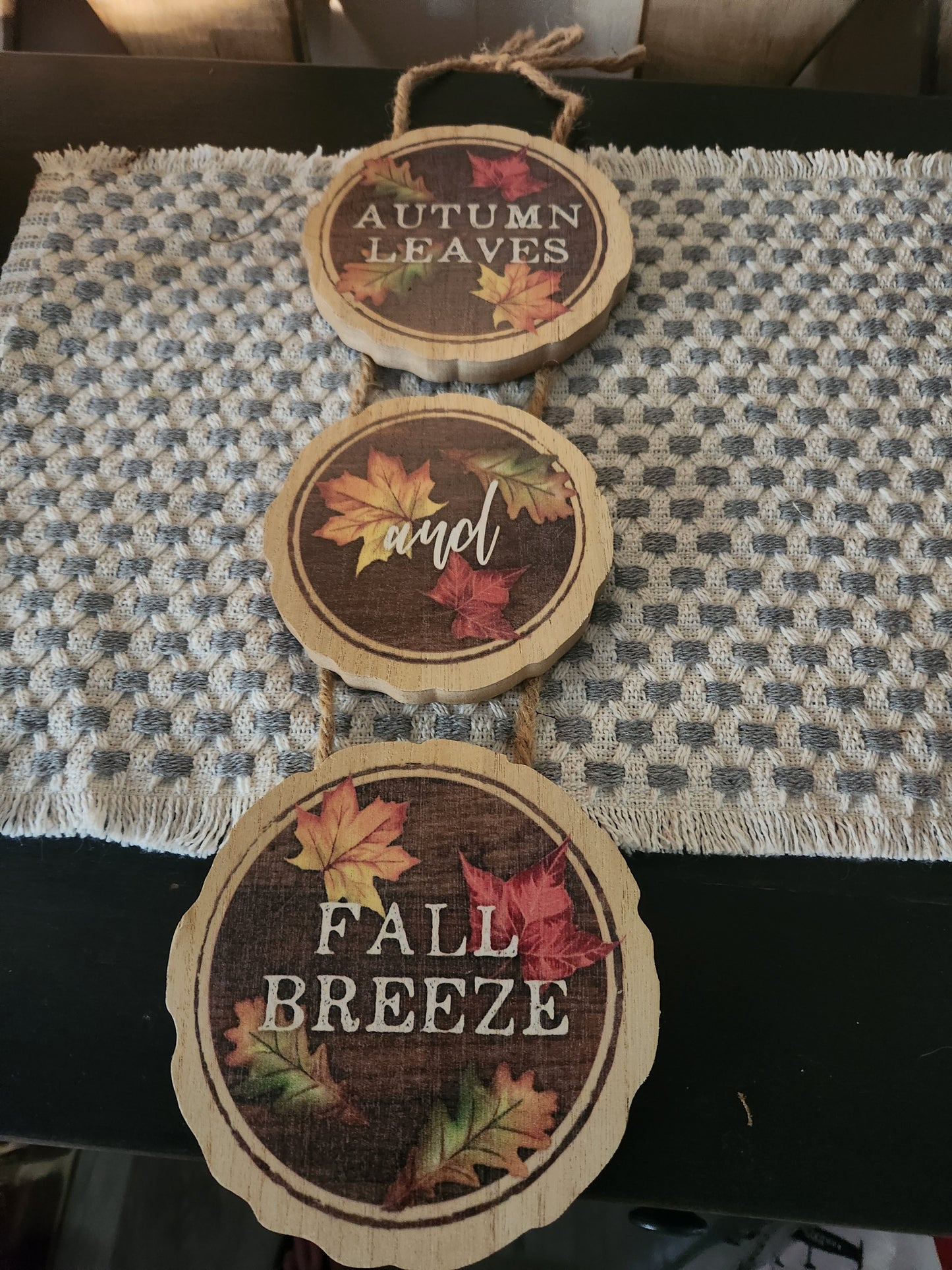 Fall hanging sign