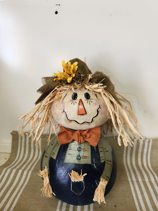 Gourd scarecrow with coveralls