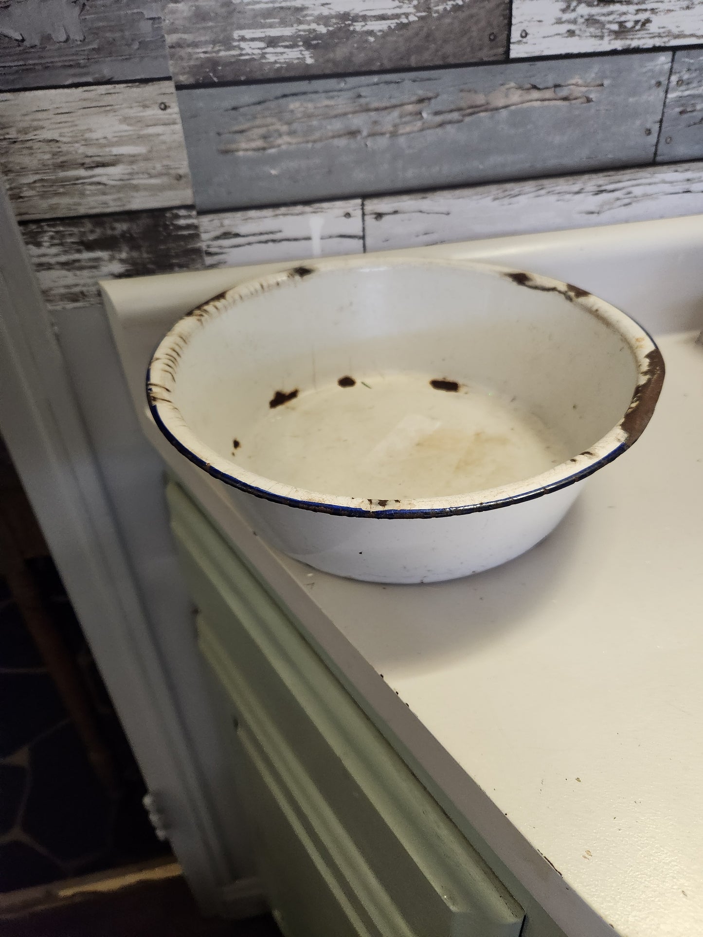 Old enamel bowl