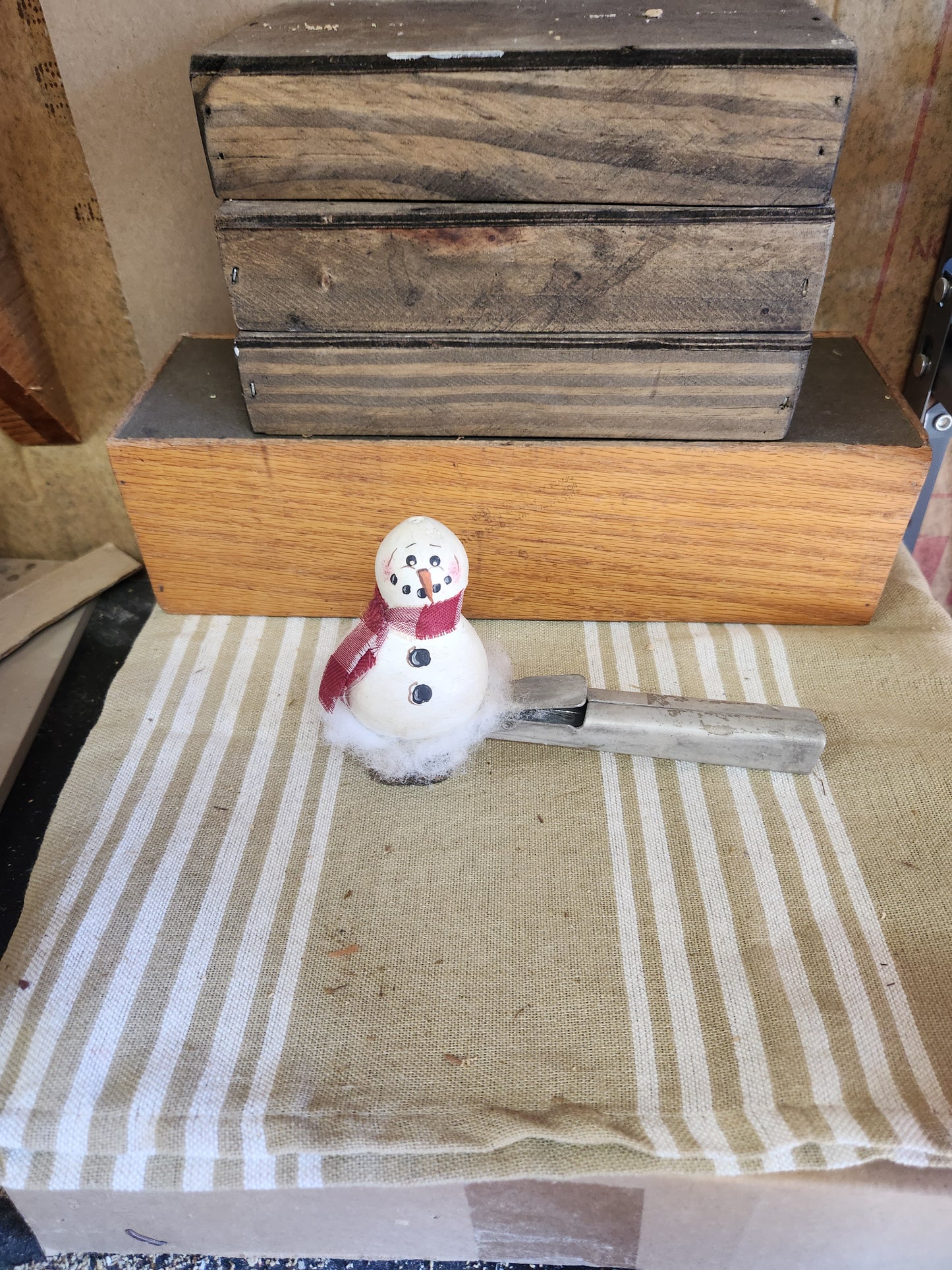 Snowman gourd in ice cream scoop