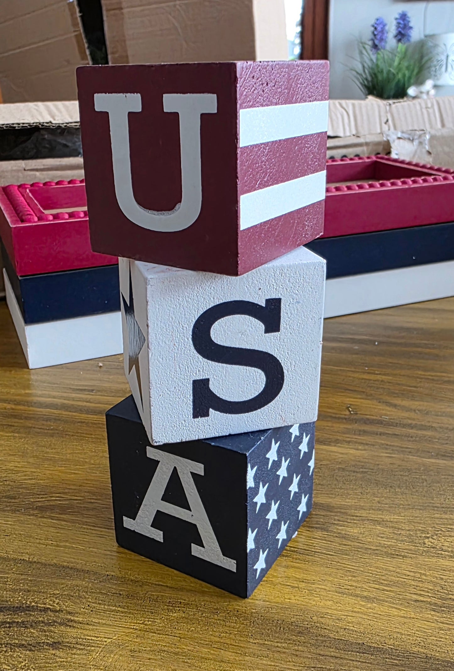 USA stacked blocks