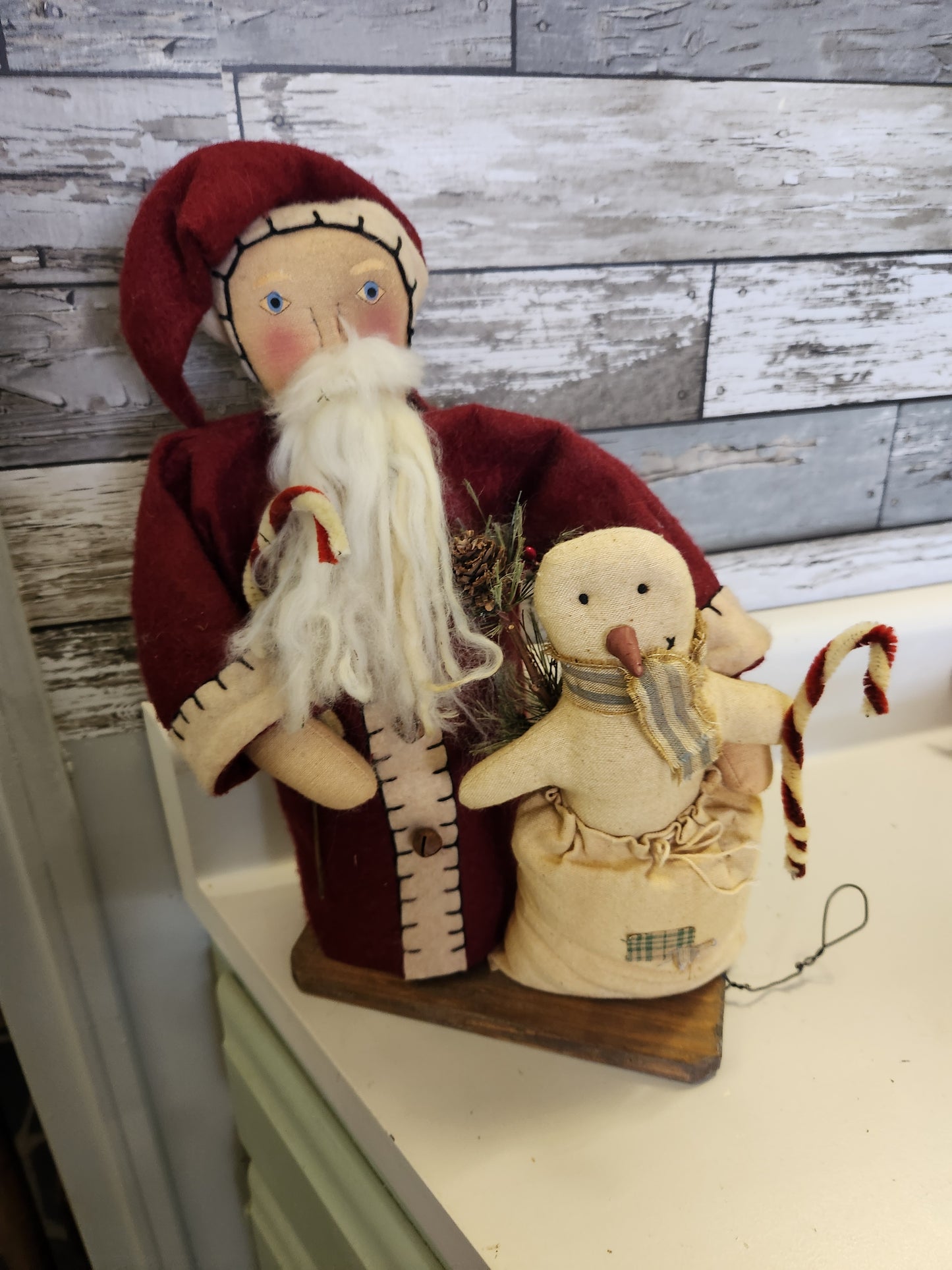 Handmade santa and snowman