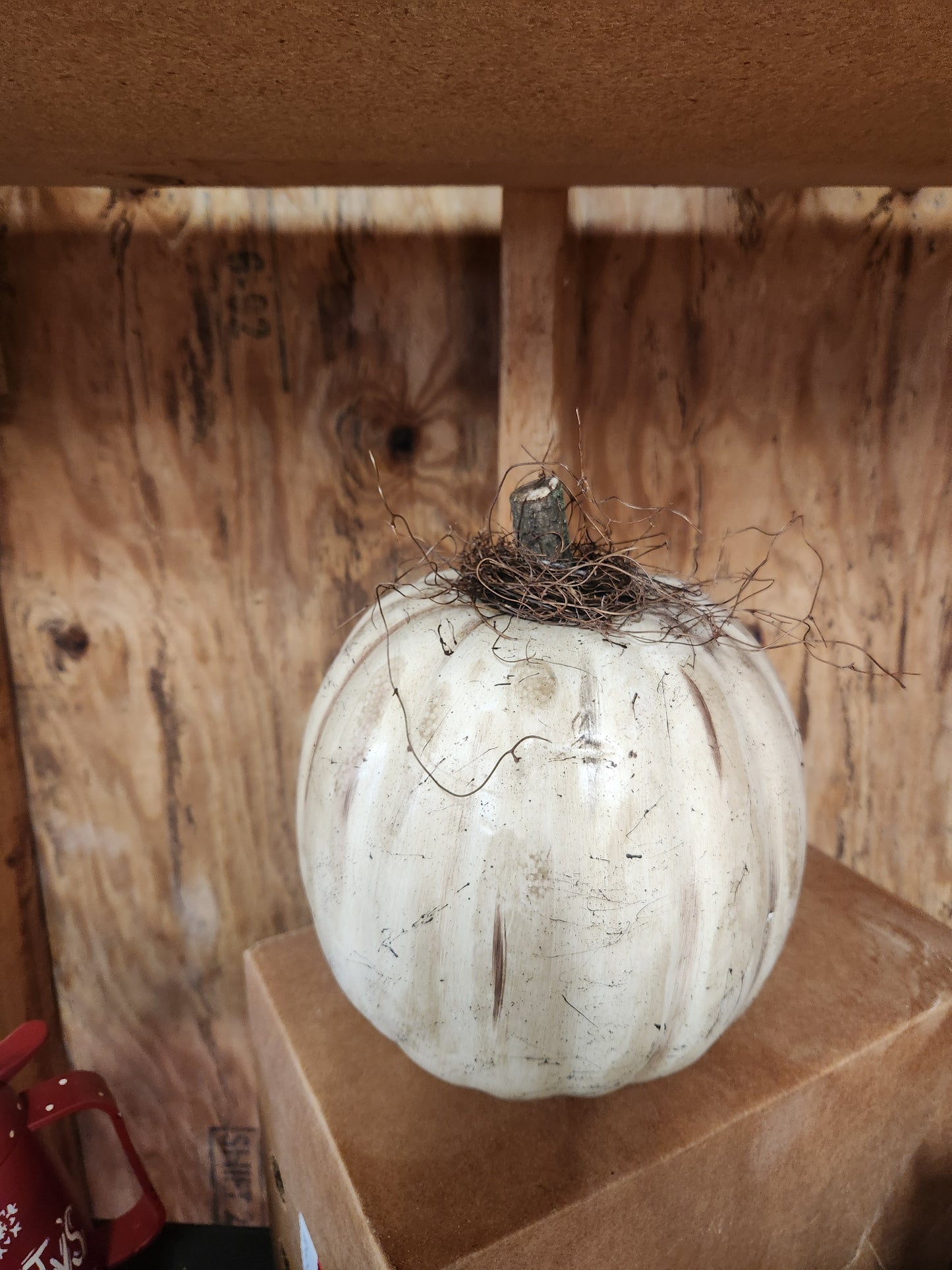 White distressed pumpkin