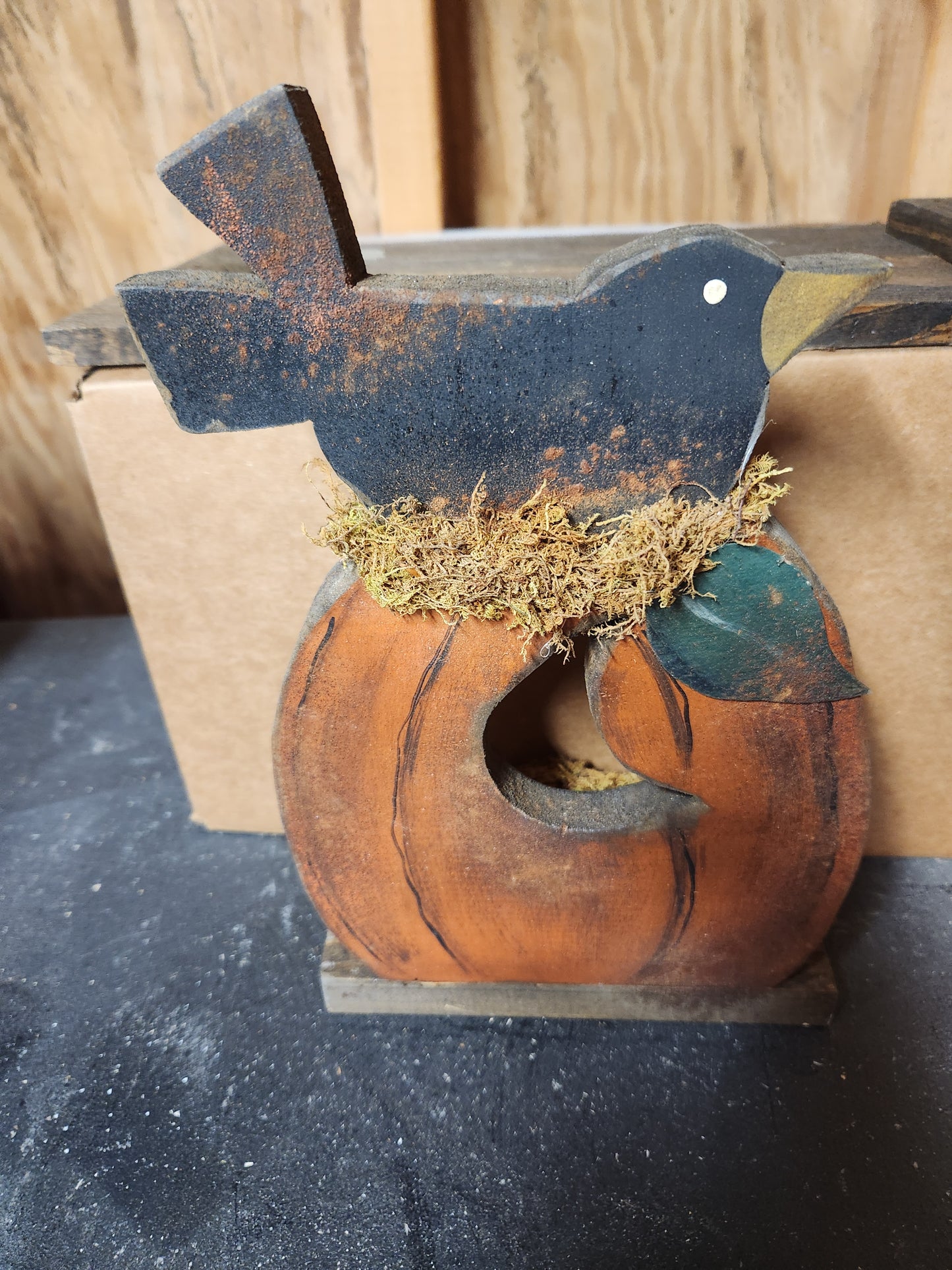 Pumpkin with crow