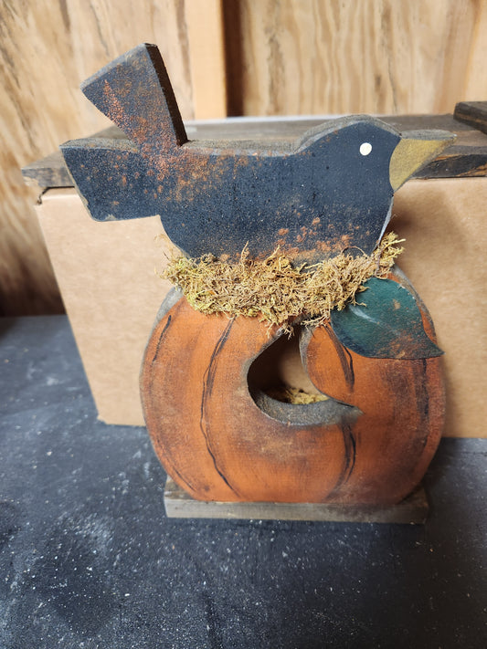 Pumpkin with crow
