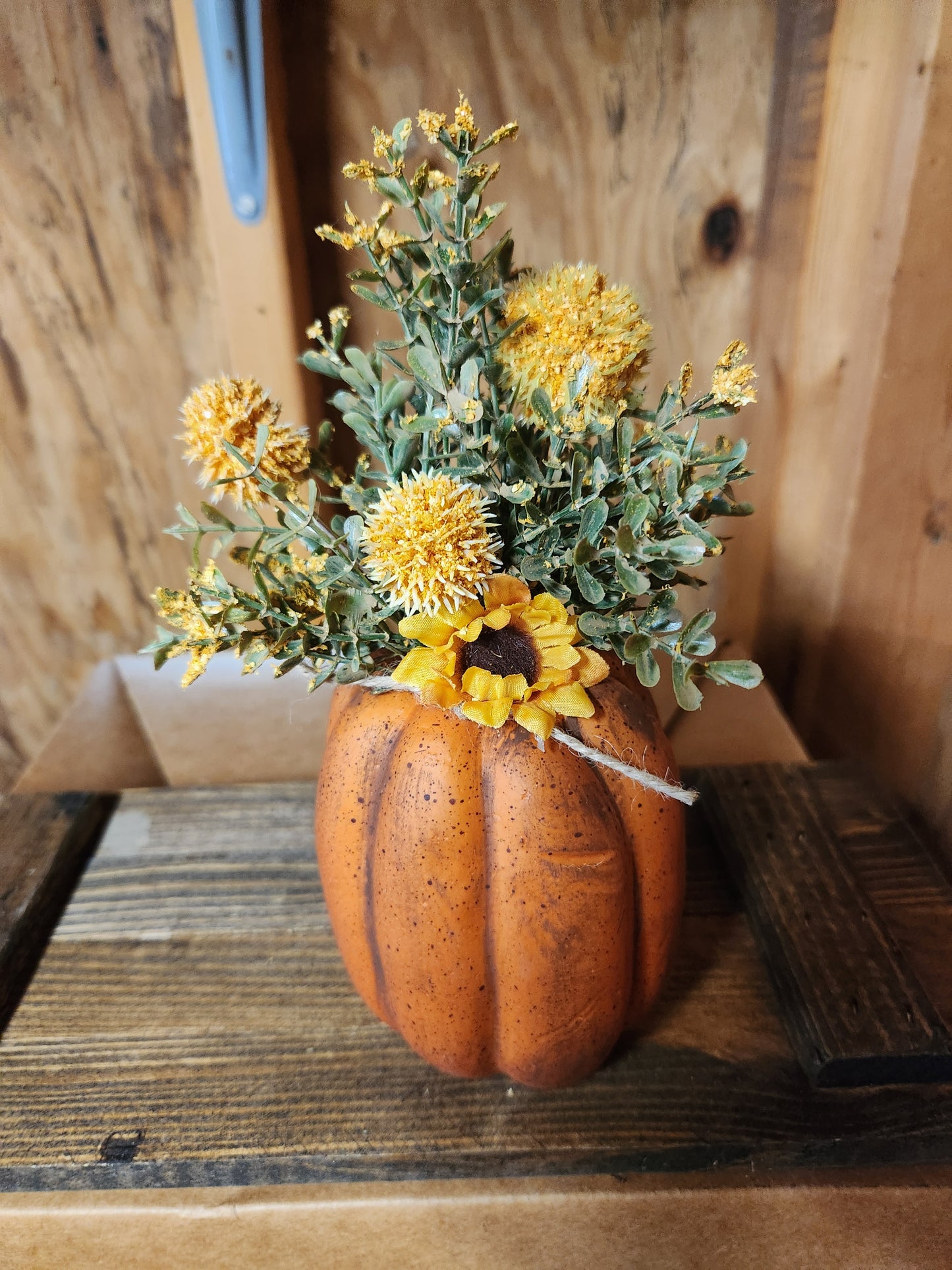 Tall pumpkin arrangement