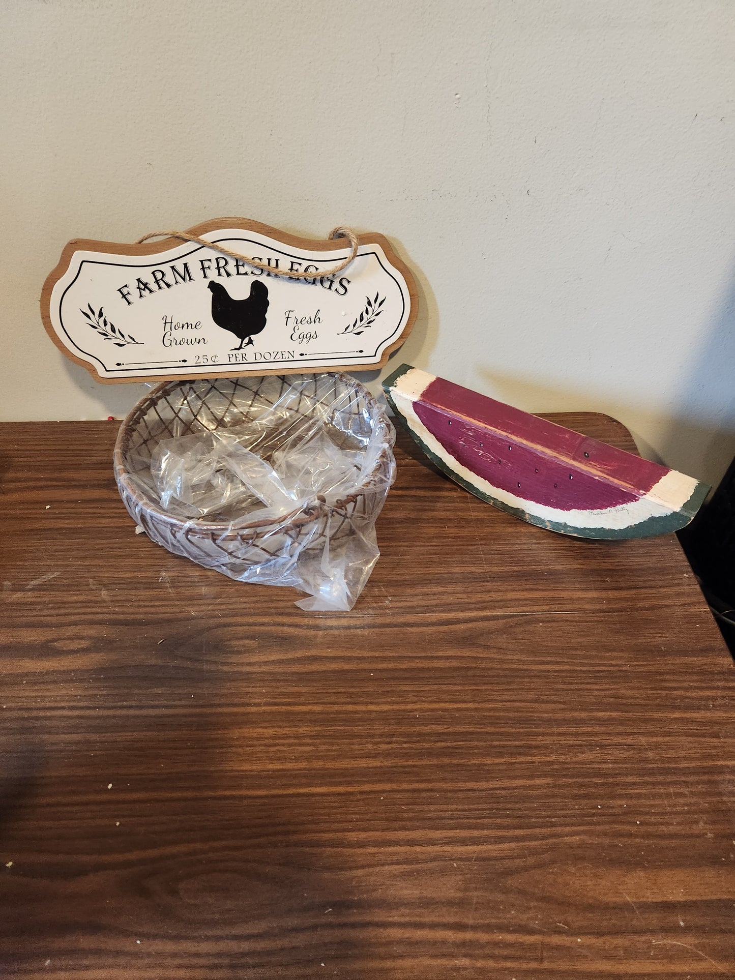 Basket watermelon chicken sign