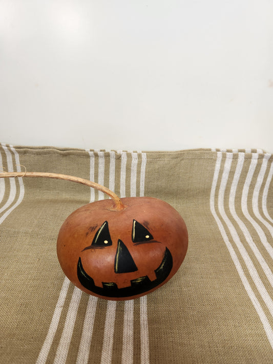Round Jack-o-lantern gourd