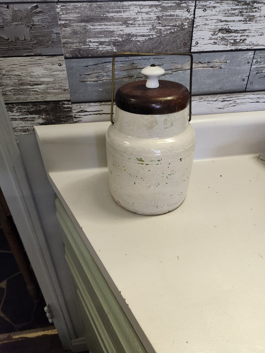 Old crock with lid