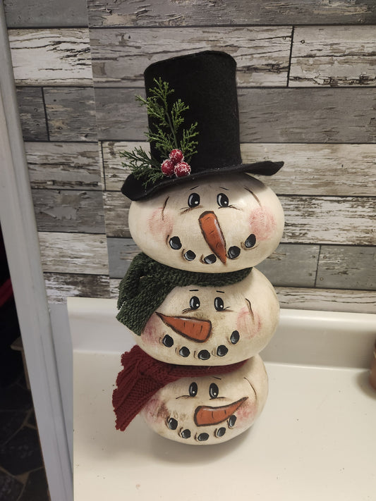 Stacked gourd snowmen