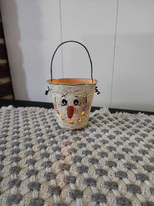 Snowman pot with handle