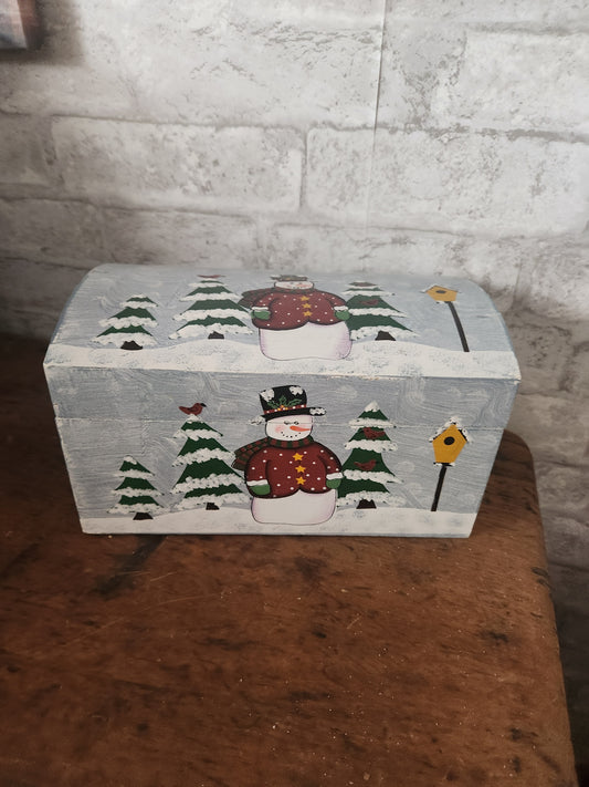 Handpainted snowman trunk