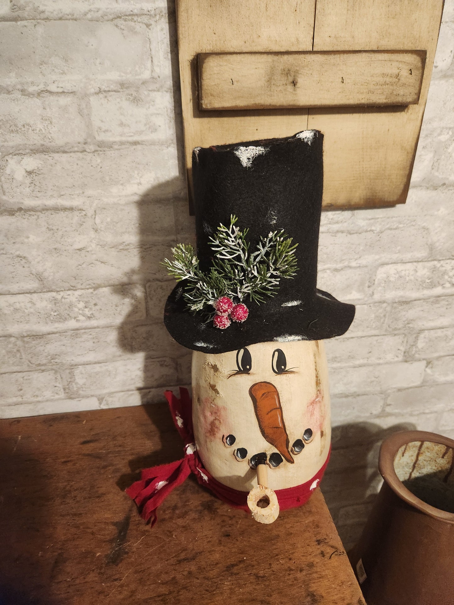 Snowman gourd with pipe